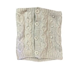 Lafayette Collection chunky cable knit button up gaiter circular neck scarf